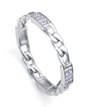 Viceroy Elegante anello in argento con zirconi Clasica 13161A014, 54 mm