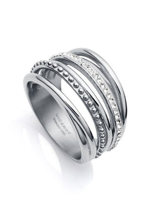 Viceroy Anello Distintivo In Acciaio Con Zirconi Cubici Chic 75306A01 - Circuito: 54 Mm