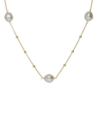 Victoria Cruz Collana Lunga Placcata Oro Con Perle Sintetiche Sera A5566-00Dg