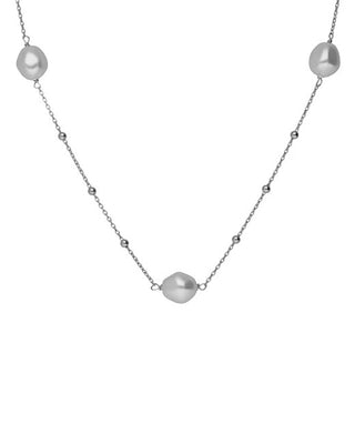 Victoria Cruz Collana Lunga In Argento Con Perle Sintetiche Sera A5566-00Hg