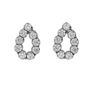 Victoria Cruz Eleganti Orecchini In Argento Con Cristalli Teardrop Lieve A5533-07Ht