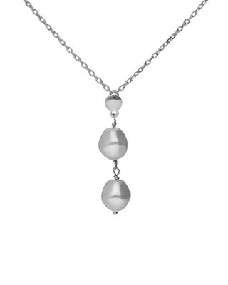 Victoria Cruz Elegante Collana In Argento Con Perle Sintetiche Sera A5562-00Hg