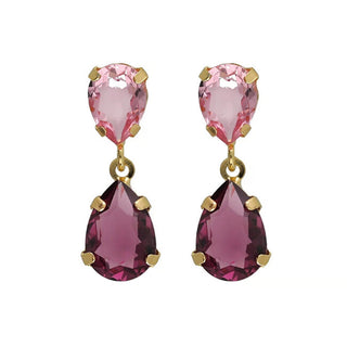 Victoria Cruz Eleganti Orecchini Pendenti Con Cristalli Rosa Glory A4905-26Dt