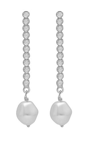 Victoria cruz Luxury drop Orecchini con crystals e baroque pearl Purpose A4666-07HT