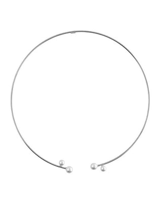 Victoria Cruz Collana In Argento Massiccio Con Perle Sera A5557-00Hg