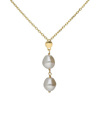 Victoria Cruz Elegante Collana Placcata Oro Con Perle Sintetiche Sera A5562-00Dg