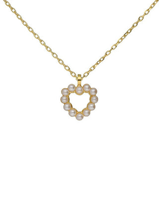 Victoria Cruz Affascinante Collana Placcata Oro Cuore Con Perle Sera A5575-00Dg