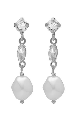 Victoria Cruz Orecchini In Argento Con Cristalli E Perla Barocca Purpose A4656-07Ht