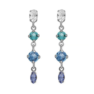 Victoria Cruz Boucles d’oreilles pendantes en argent avec cristaux de Lisbonne A4791-Mht 