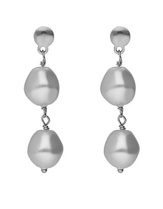 Victoria Cruz Orecchini Pendenti In Argento Con Perle Sintetiche Sera A5560-00Ht