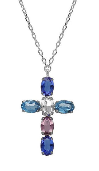 Victoria Cruz Collana Da Donna In Argento Croce Con Cristalli Harmony A4691-08Hg