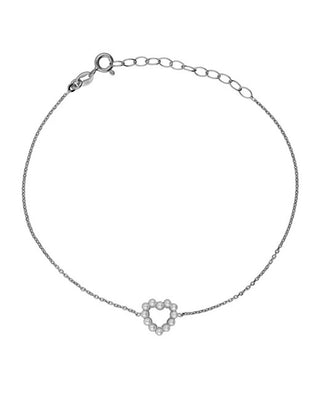 Victoria Cruz Bracciale In Argento Cuore Con Perle Sera A5576-00Hp
