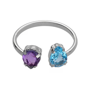 Victoria cruz Silver Open Anello con Glory Crystals A4904-12HA - Circonferenza: 52 mm