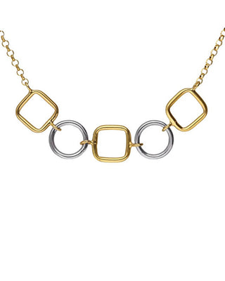 Victoria Cruz Elegante Collana In Argento Bicolore Nivola A5509-Bg