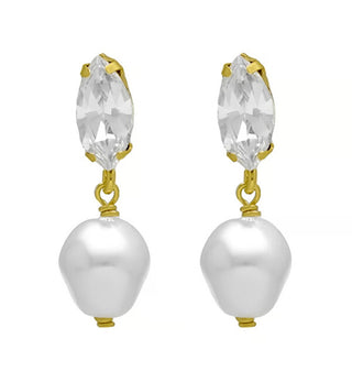 Victoria Cruz Orecchini Di Perle Barocche Placcate Oro Scintillante Purpose A4657-07Dt