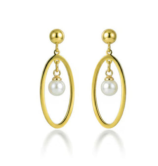 Victoria walls Gold-plated Orecchini with artificial dangling pearl VWE260599G