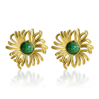 Victoria walls Orecchini with synthetic malachite Azmielle Gold VWE260781G