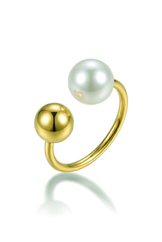 Victoria walls Open gold-plated Anello with pearl VWR260765G