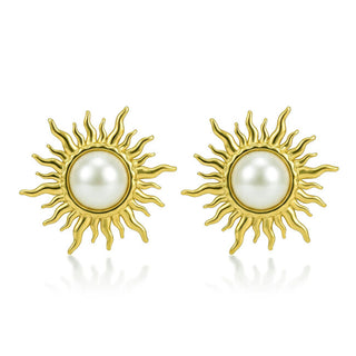 Victoria walls Gold-plated Orecchini Sun with pearl Elmora Gold VWE260670G
