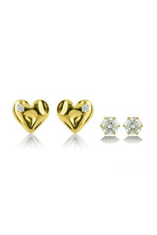 Victoria walls Set of gold-plated Orecchini con crystals VWS260873G (2 pairs)
