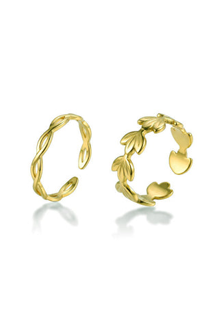 Victoria walls Set of open gold-plated rings VWS260846G