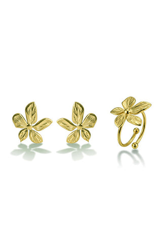 Victoria walls Gold-plated jewelry set VWS260849G (Anello, Orecchini)