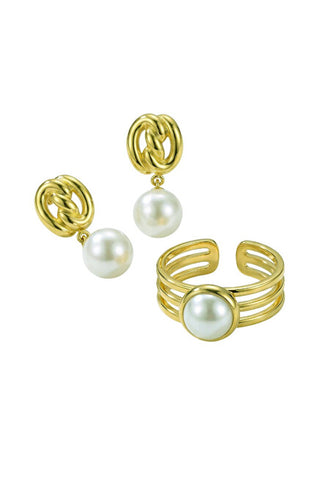 Victoria walls Gold-plated jewelry set VWS260857G (Anello, Orecchini)