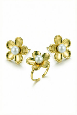 Victoria walls Gold-plated jewelry set VWS260858G (Anello, Orecchini)