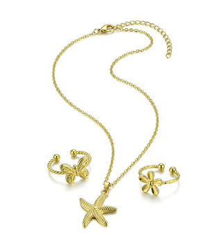 Victoria walls Gold-plated jewelry set VWS260863G (Collana, 2x open Anello)