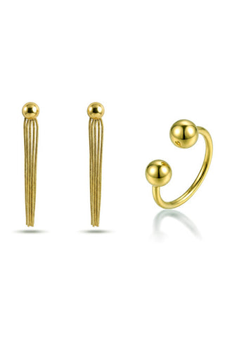 Victoria walls Gold-plated jewelry set VWS260866G (Anello, Orecchini)