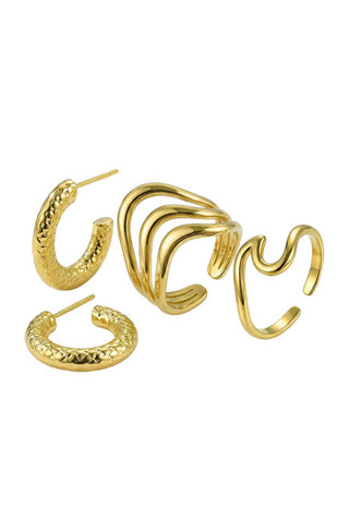 Victoria walls Gold-plated jewelry set VWS260868G (2 x Anello, Orecchini)