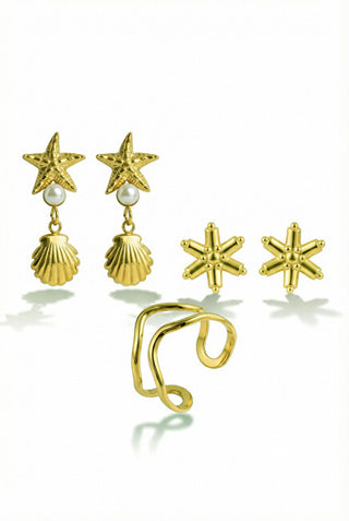 Victoria walls Gold-plated jewelry set VWS260869G (Anello, 2 x Orecchini)