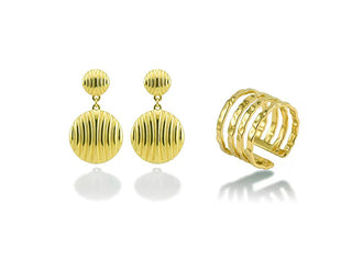 Victoria walls Gold-plated jewelry set VWS260872G (open Anello, Orecchini)