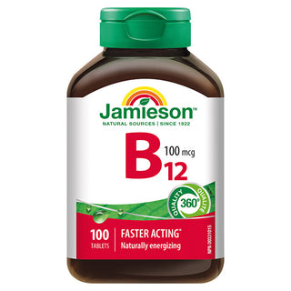 Jamieson Vitamin B12 Methylcobalamin 100 μg 100 tablets