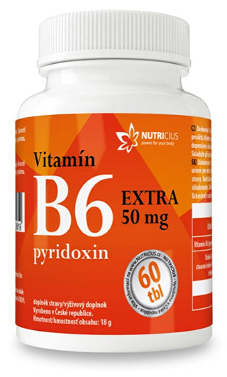 Nutricius Vitamine B6 Extra - Pyridoxine 50 Mg 60 Comprimés 