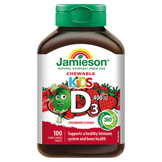 Jamieson Vitamin D3 Kids Strawberry 400 IU - 100 lozenges