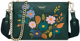 Vuch Dámská crossbody kabelka Lylann Flowers Green