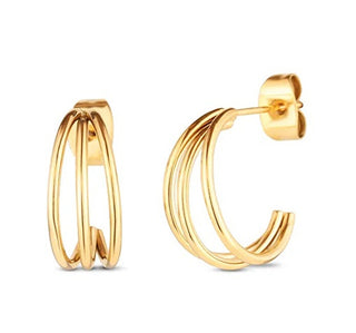 Vuch Elegant hoop Orecchini made of gold-plated steel Elegy Gold