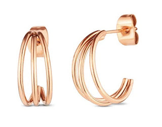 Vuch Eleganti Orecchini A Cerchio In Acciaio Placcato Oro Elegy Rose Gold