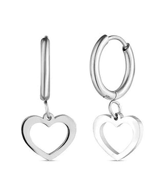 Vuch Heart hoop Orecchini made of steel Glimmer Silver