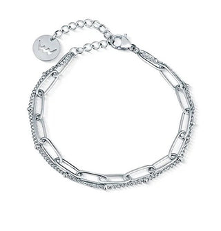 Vuch doppio bracciale fashion in acciaio Vovia Silver