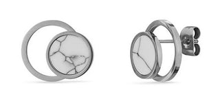 Vuch Fashionable steel Orecchini con marble Hirea Silver