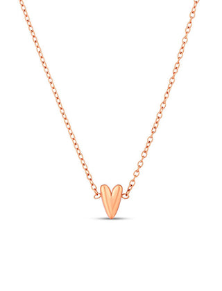 Vuch Steel Collana with a designer heart Amora Rose Gold