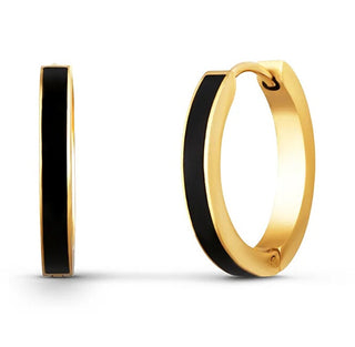 Vuch Gold Black Sara gold-plated hoop Orecchini
