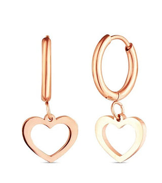 Vuch Heart hoop Orecchini made of gold-plated steel Glimmer Rose Gold