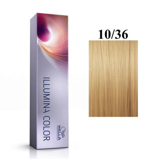 Wella Profesionální permanentní barva na vlasy Illumina Color 10/36 světlá blond zářivě zlatavě fialová 60 ml