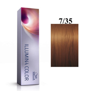 Wella Professionals Illumina Color Tintura permanente per capelli 7/35 Biondo mogano dorato medio 60 ml