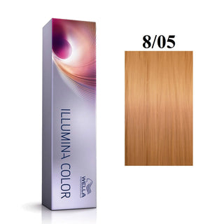 Wella Professionals Illumina Color Tintura permanente per capelli 8/05 Biondo chiaro mogano naturale 60 ml