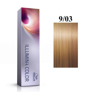 Wella Professionals Illumina Color Tintura permanente per capelli 9/03 Biondo brillante naturale dorato 60 ml