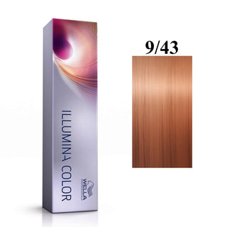Wella Profesionální permanentní barva na vlasy Illumina Color 9/43 zářivě zlatavě měděně blond 60 ml
